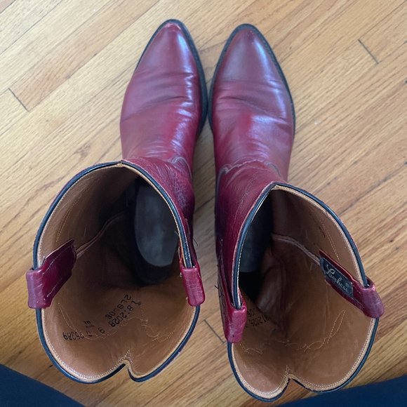 LUCCHESE CHERRY RED ROPER COWBOY WESTERN BOOT - Picture 8 of 8